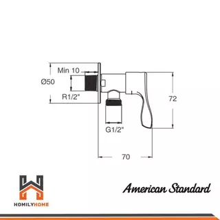 American Standard ก๊อกน้ำเย็นยืนอาบ แบบติดผนัง รุ่น F21033-CHADY ก๊อกน้ำ