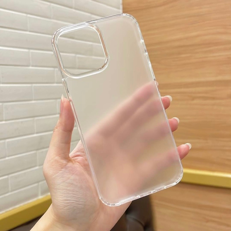 เคสใสขุ่น เคสใสหลังแมท ไม่เป็นรอยนิ้วมือ สำหรับไอโฟน