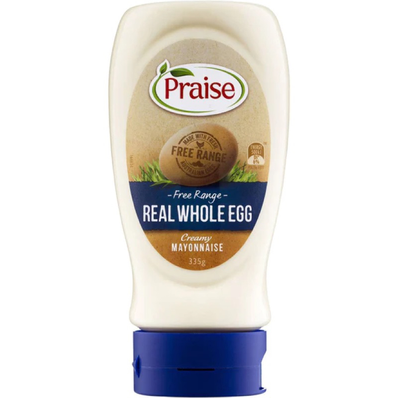 Praise whole egg mayo 335g. เรียลมายองเนสครีมไข่ ไม่เจือสี ไม่แต่งกลิ่น นำเข้าจากออสเตรเลีย🇦🇺