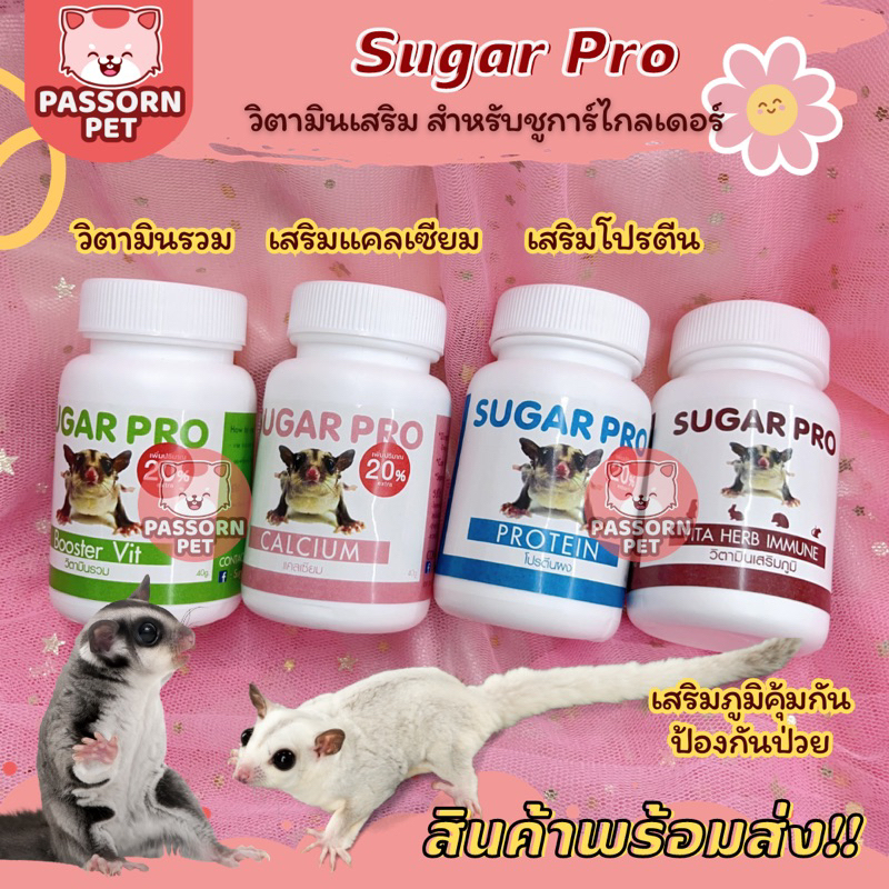 [Passorn.pet] Sugar Pro วิตามิน โปรตีน แคลเซียม ￼สำหรับชูการ์ไกลเดอร์
