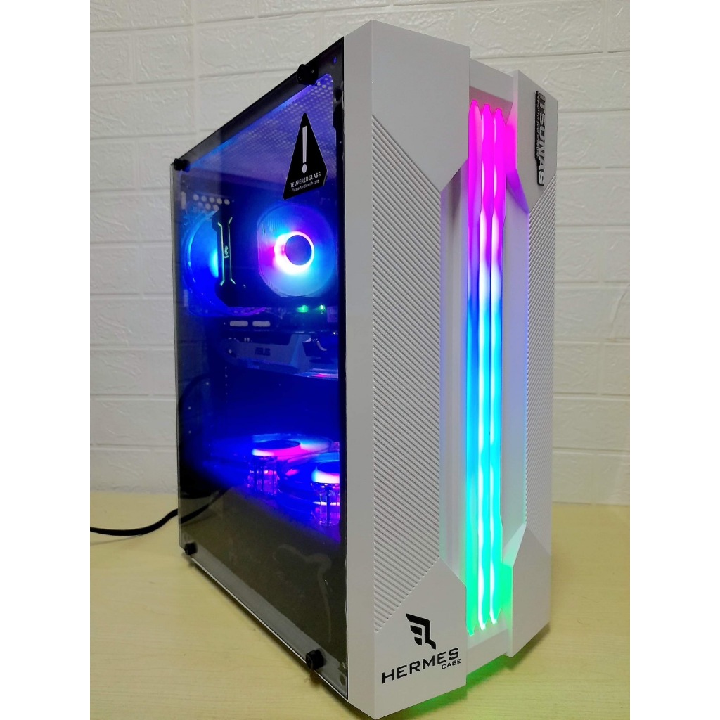 ชุดคอมเกมมิ่ง สีขาว พร้อมจอ 32" #CPU-i3 10100F + GTX 2060 + Ram 24 GB + SSD M.2  512GB + HDD 1 TB
