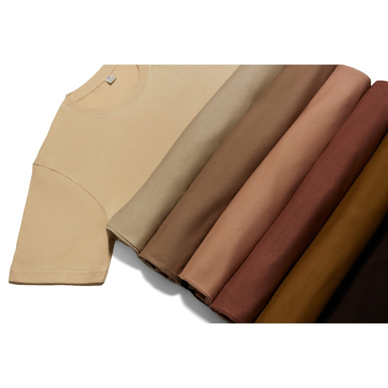 เสื้อคอกลม เสื้อยืดโทนสีน้ำตาล คอตตอน100 สีไม่ตก เนื้อนิ่ม ไม่ย้วย มีเก็บเงินปลาย