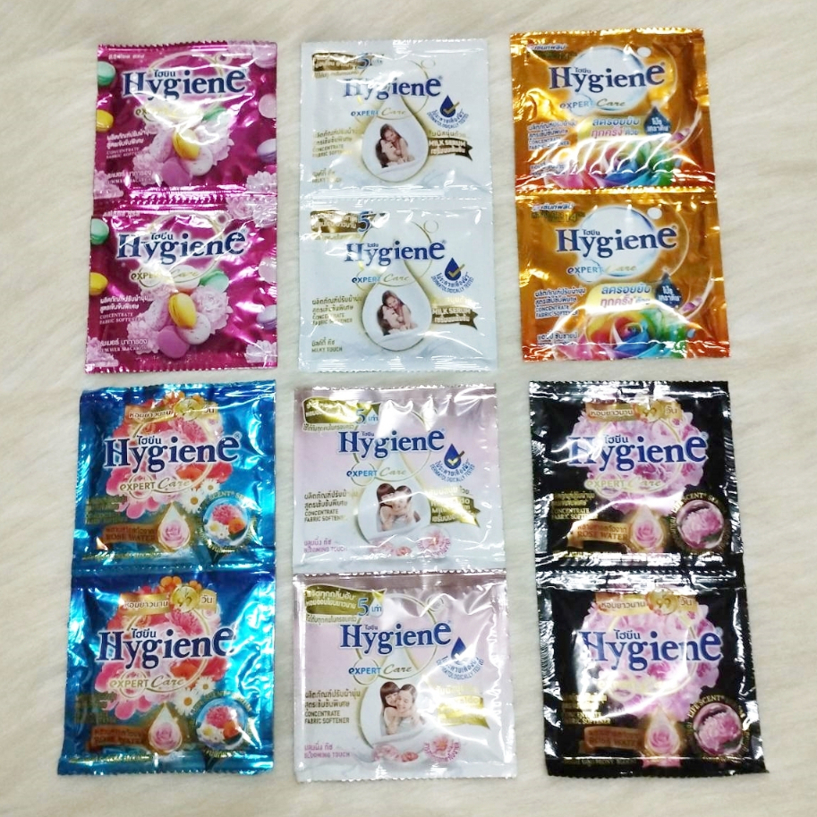 2 ซอง : ผลิตภัณฑ์ ปรับผ้านุ่ม น้ำยาปรับผ้านุ่ม Hygiene ไฮยีน ปริมาณซองละ 20 มล.