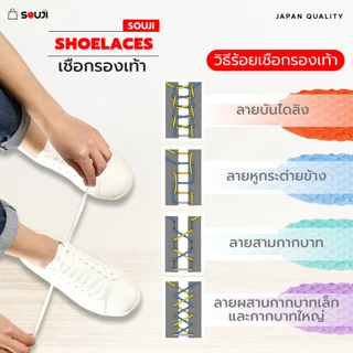 ⚡️ส่งด่วน🔥เชือกรองเท้า SOUJI Premium Laces รุ่นหนาพิเศษ ยาว140 CM. ✅ทนทานสีไม่ซีด ✅ส่งจากไทย