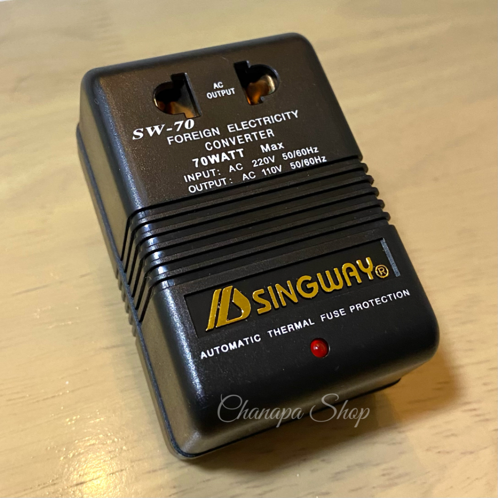 [พร้อมส่งจากไทย 🇹🇭] ตัวแปลงไฟฟ้า Step-Down จาก 220V เป็น 110V ⚠️ สำหรับเครื่องใช้ไฟฟ้าที่กำลังไฟไม่เกิน 30W ⚠️