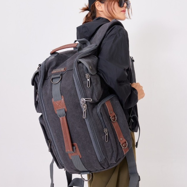 bagsbird รุ่น BL05 เป้เดินทาง ผ้าเเคนวาสทรงเทห์ - Tactical Canvas Backpack