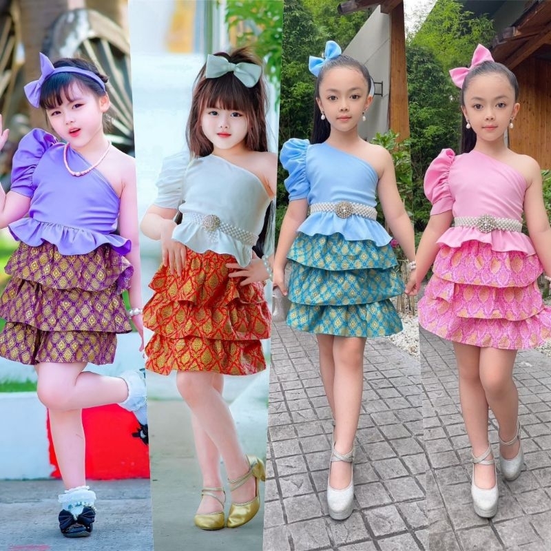 ชุดไทยประยุกต์เด็ก ชุดไทยเด็ก ชุดไทยเด็กผู้หญิง ชุดไทยเด็กหญิง ชุดไทยเด็กสีฟ้า ชุดไทยใส่วันแม่ ชุดไทยอนุบาล