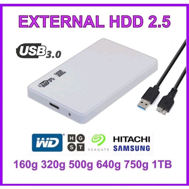 External Harddisk BOXเลือกสีได้ ความจุ1TB 750GB 500GB 320GB 250GB ขนาด2.5 USB3.0 ฮาร์ดดิสภายนอก พร้อมใช้งานเก็บข้อมูล