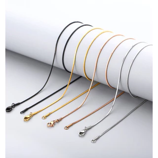 LN41 สร้อยคอลายงูสี่เหลี่ยมสแตนเลสแท้ 100%