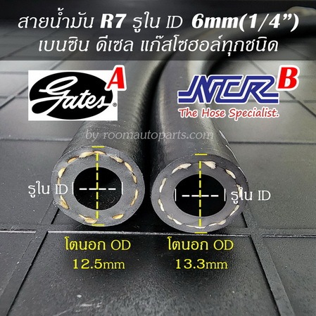 สายน้ำมัน R7 รูใน 6mm(1/4) เบนซิน ดีเซล แก๊สโซฮอล์ 91 95 E20 E85