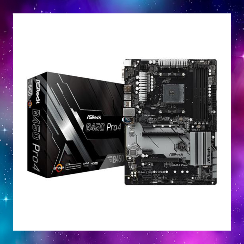 MAINBOARD (เมนบอร์ด) AM4 ASROCK B450 PRO4 RYZEN ใช้งานปกติ