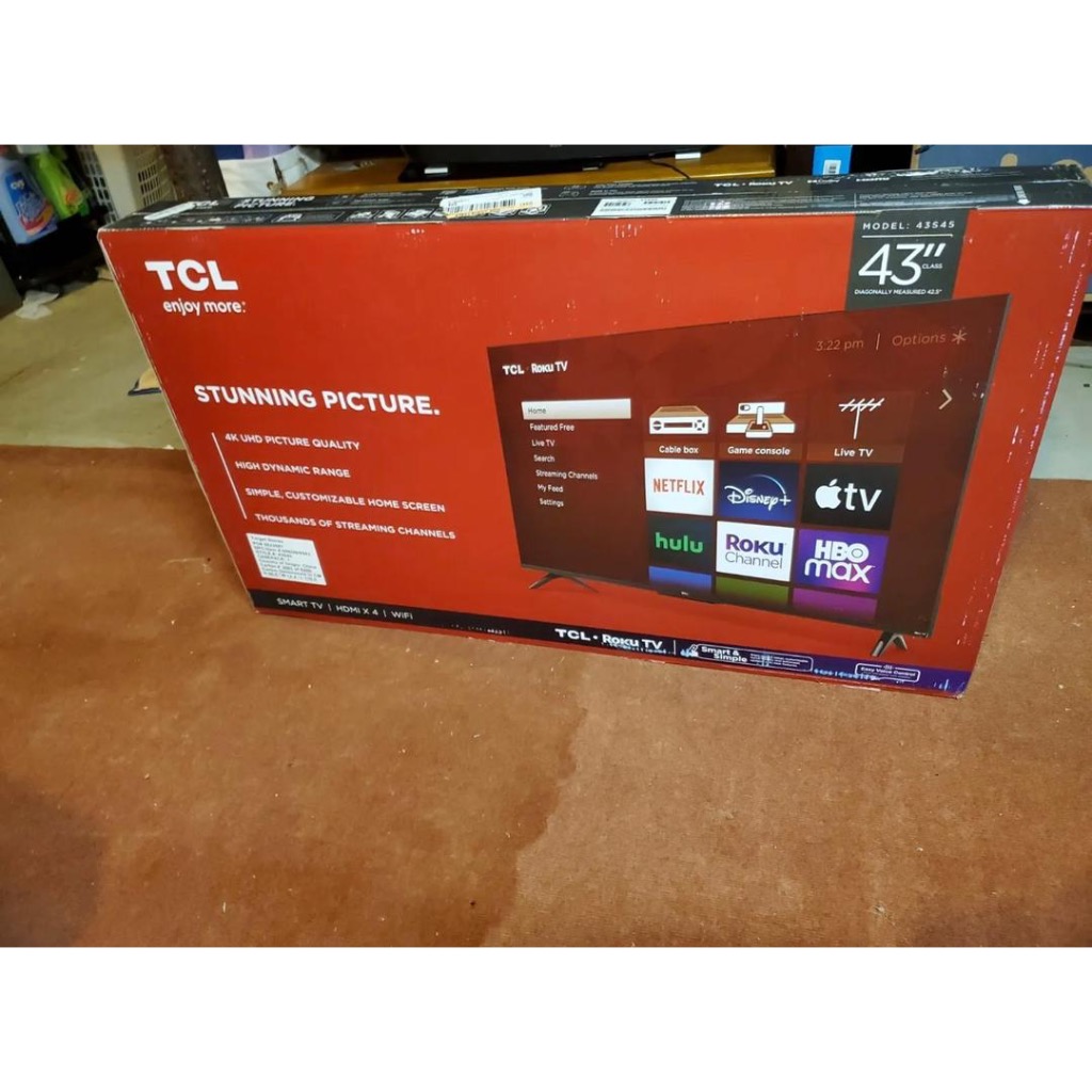 TCL 43" Smart TV Roku TV Class 4-SERIES 4k UHD HDR - 43S45 -BRAND NEW 2023