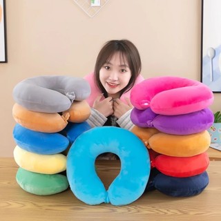 หมอนรองคอกระดุม  พร้อมล็อค neck pillow อเนกประสงค์ ใช้ในรถ ข…