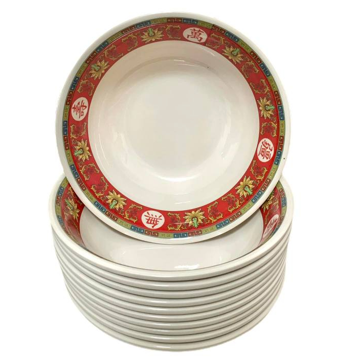 ชามเมลามีน 6ใบ ชามเมลามีนแบบหนา  ชาม 8 นิ้ว 6ใบ ลายจีน