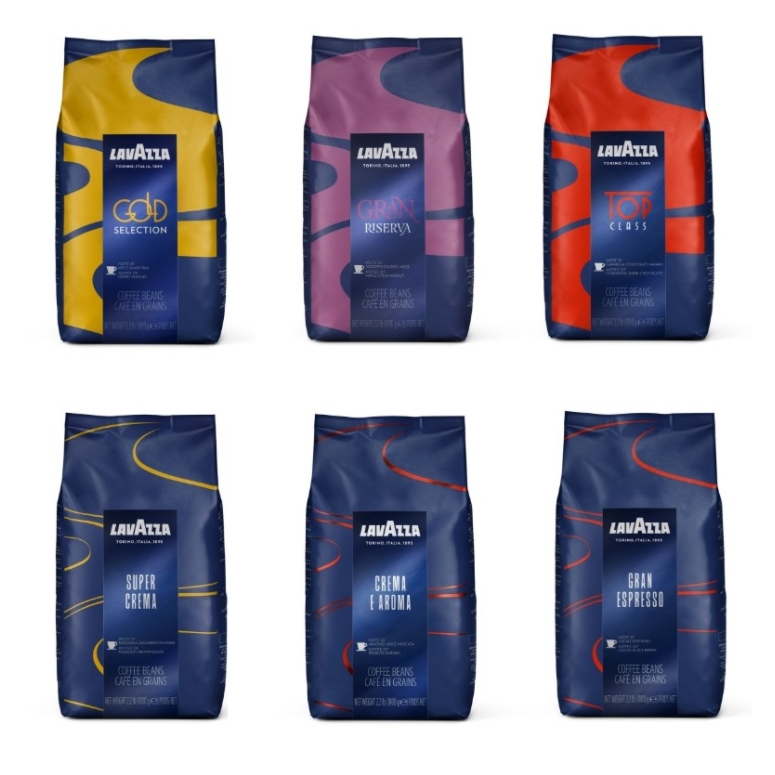 ♛1KG เมล็ดกาแฟ เม็ดกาแฟคั่ว Lavazza Whole Bean Coffee Blend Bag