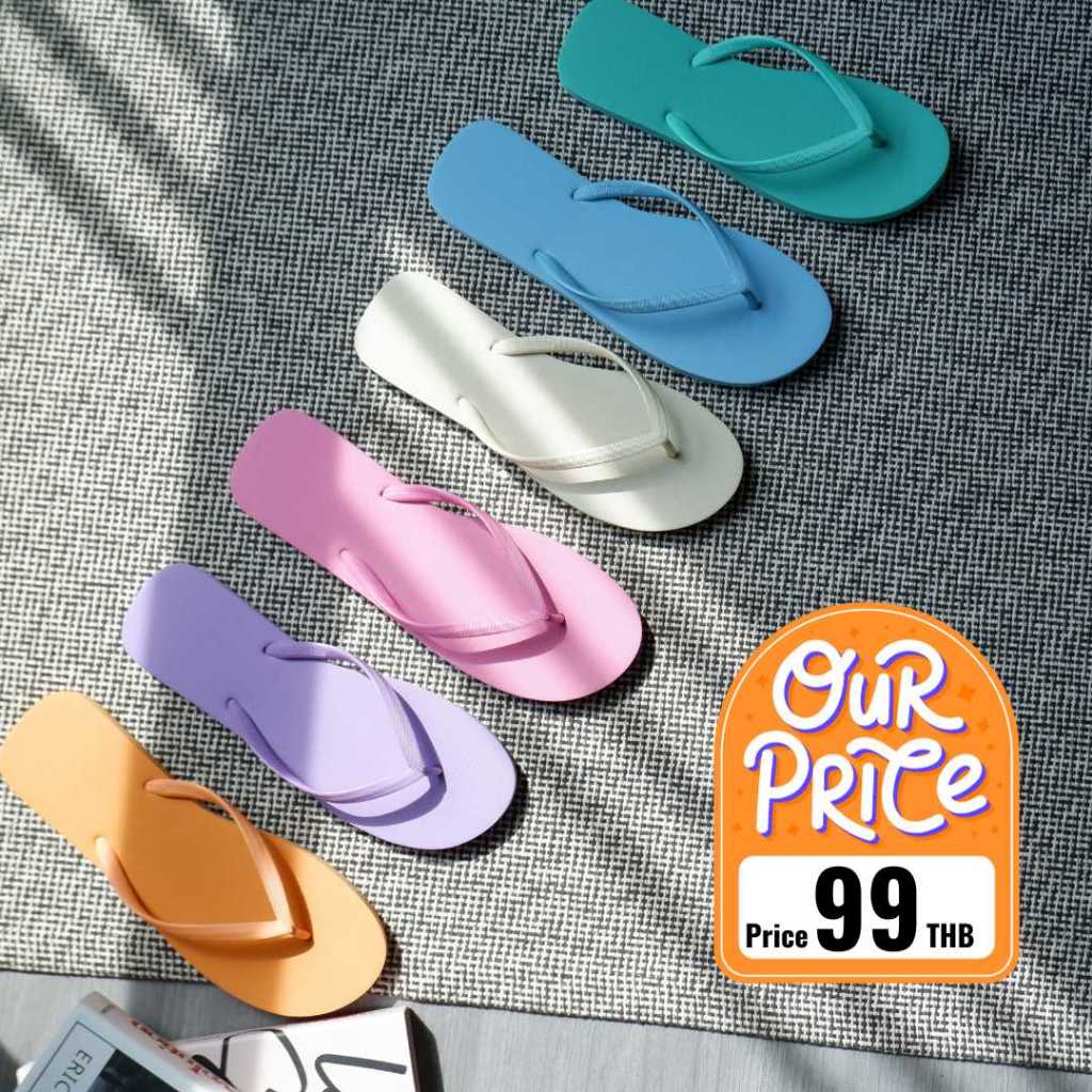 พร้อมส่ง รองเท้าแตะสีพาสเทล รุ่นใหม่ size 36-45