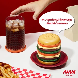Niknax | The Burger Coaster ชุดรองแก้วเบอร์เกอร์ เซ็ท 6 ชิ้น ที่รองแก้วน้ำ