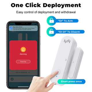 Tuya WiFi Door Window Sensor With Sound รุ่น DS-101 เซนเซอร์ ประตู หน้าต่าง แจ้งเตือนเสียงและแสง