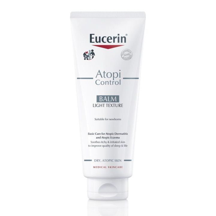 Eucerin AtopiControl Balm Light Texture บาล์มทาผิว ลดอาการแพ้ ผื่นคัน ระคายเคือง ช่วยให้สบายผิวมากขึ้น ช่วยให้ผิวชุ่มชื่