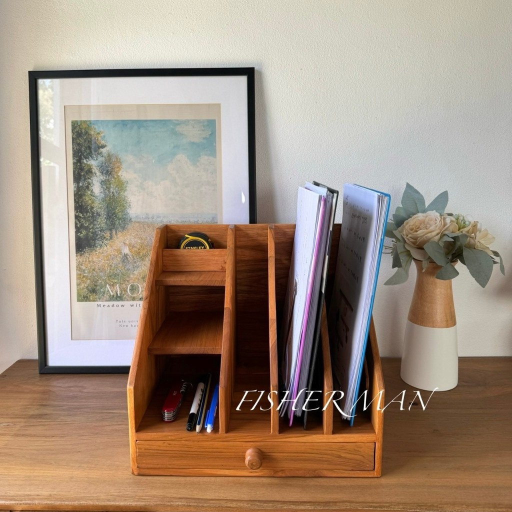 กล่องไม้สัก สำหรับใส่แฟ้ม อุปกรณ์สำนักงาน Teakwood Box