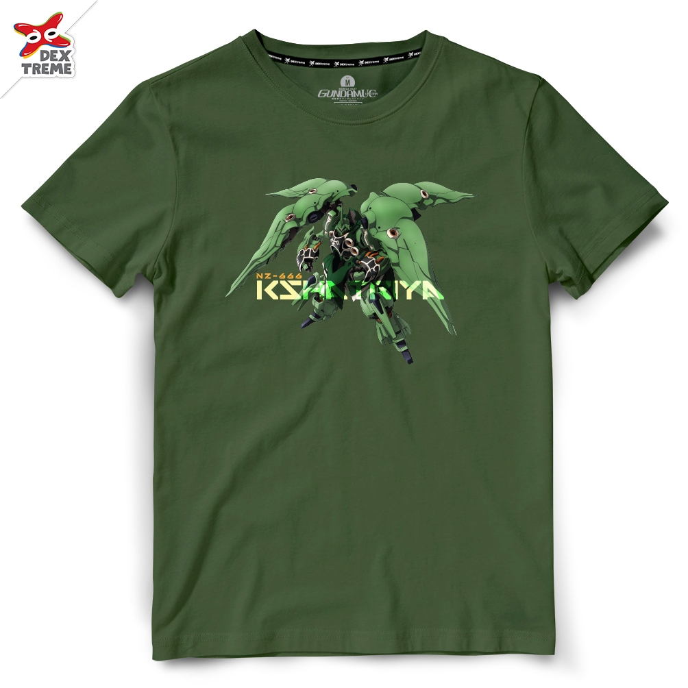 Dextreme เสื้อยืดกันดั้ม (GDU-003) ลาย ควีนมันธา Tees Kshatriya Green สีเขียว และ สีดำ
