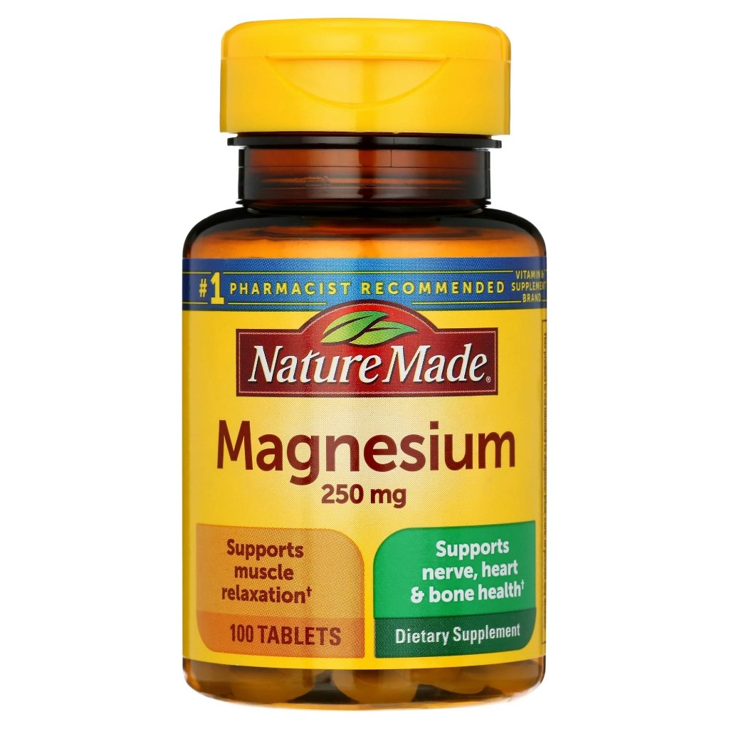 แมกนีเซียม Magnesium 250 mg 100 Tablets (Nature Made®)