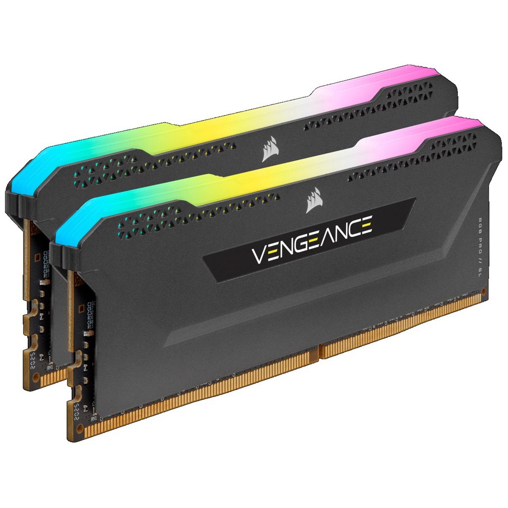 32GB (16GBx2) DDR4/3200 RAM PC (แรมพีซี) CORSAIR VENGEANCE RGB PRO SL (BLACK)(CMH32GX4M2E3200C16) CL16 ประกันตลอดการใช้