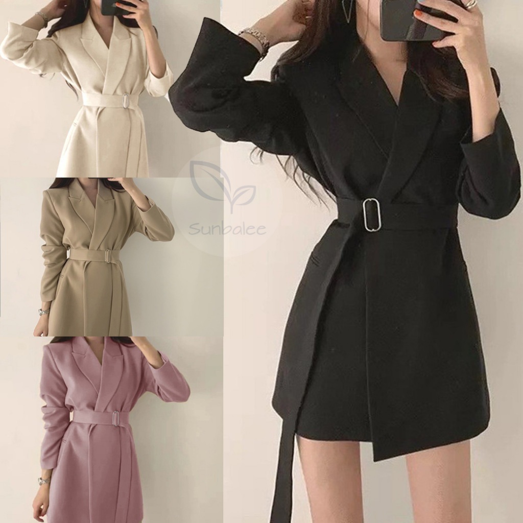SUIT-3💗 เสื้อสูท เสื้อเบลเซอร์ ชุดสูทกระโปรง คอปกสไตล์เกาหลี Blazers 4 สี 💗SUNBALEE