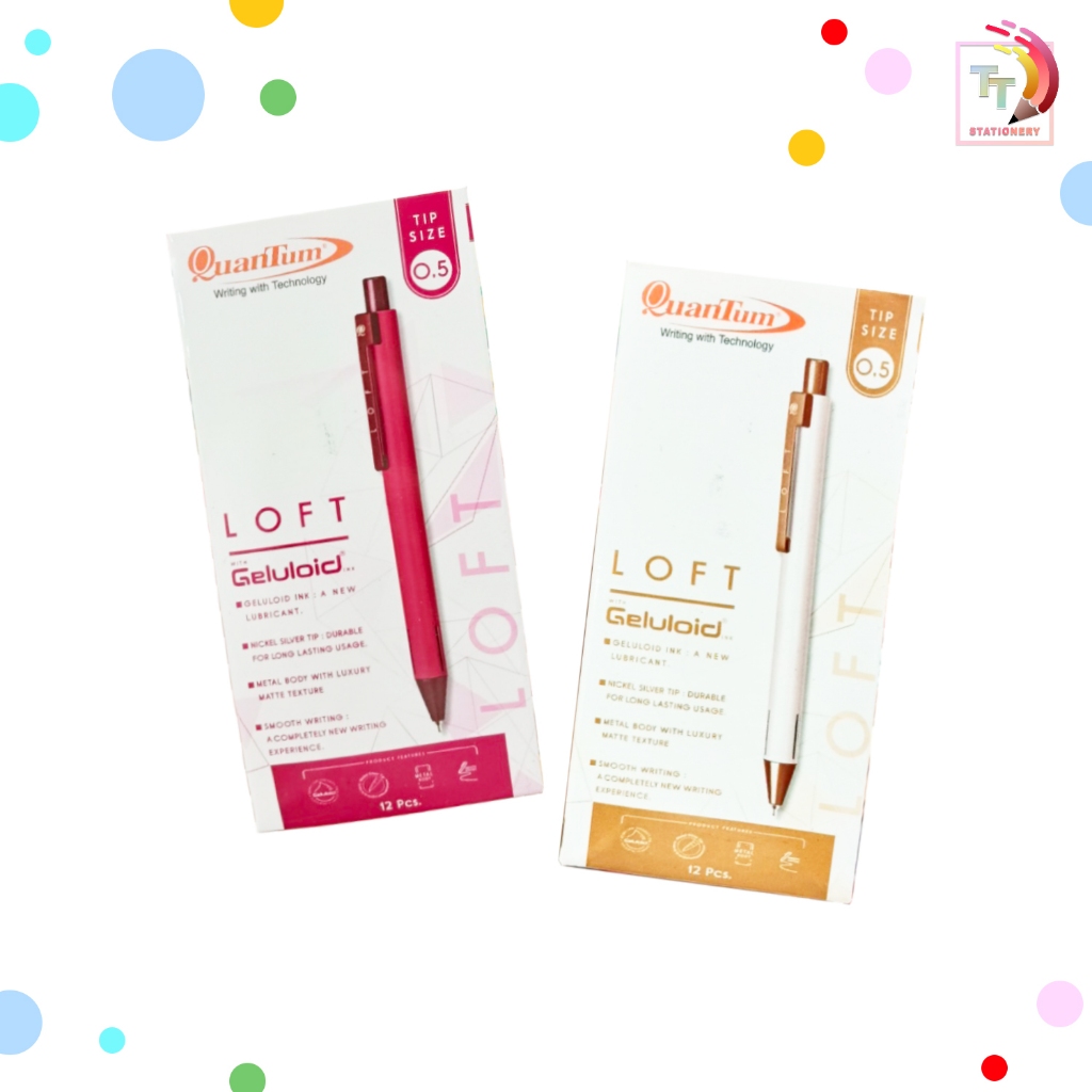 Quantum (ควอนตัม) ปากกา ปากกาลูกลื่น รุ่น Loft ขนาดหัว 0.5 มม. หมึกน้ำเงิน ( 12 ด้าม / กล่อง )