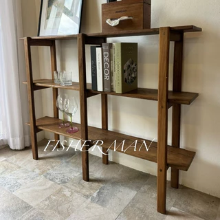 ชั้นวางของ วางหนังสือ ไม้สักเก่า Teakwood book shelf ขนาด 22*120*90cm