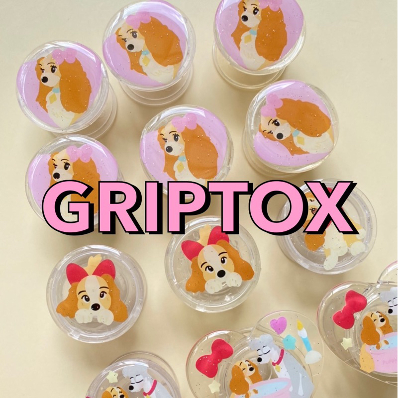 griptok วงกลม ลาย butter bear / lady and the tramp รวมลาย ใช้คู่กับเคส