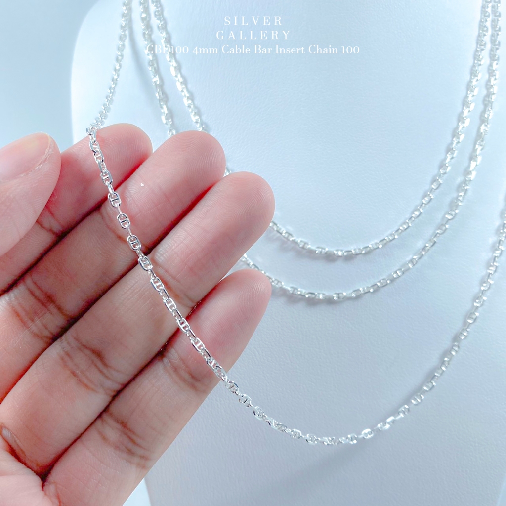 CBD060 2mm สร้อยคอเงินแท้ 92.5 Silver Bracelet Sterling Silver สร้อยเงิน กำไลเงิน เครื่องเงิน New Bo