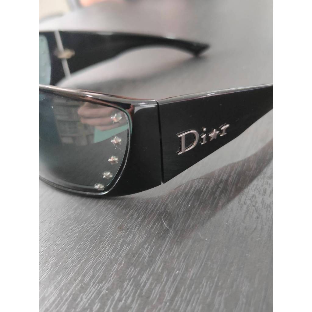 มือสอง แว่นกันแดด Dior Stelle/N 58495 ของแท้ สภาพ 95% Dior Stelle Black Shield Stars Women Sunglasses Made in Italy