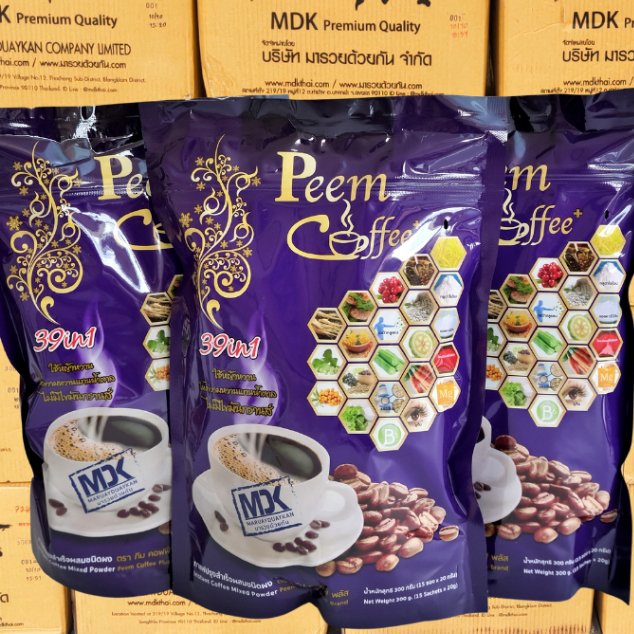 (6 ห่อ) กาแฟภีม Peem Coffee 39 in 1 ภีม คอฟฟี่ กาแฟสมุนไพร กาแฟเพื่อสุขภาพ กาแฟอาราบิก้าแท้ ไม่มีไขมันทรานส์ ส่งฟรี
