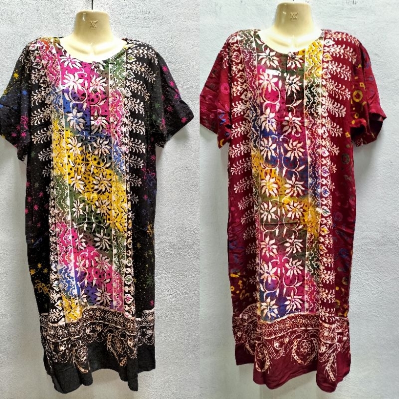 ชุดอินโดแท้ ผ้าบาติกคอกลมมีกระดุม3เม็ดยาวเลยหัวเข่า - รูปที่ 5