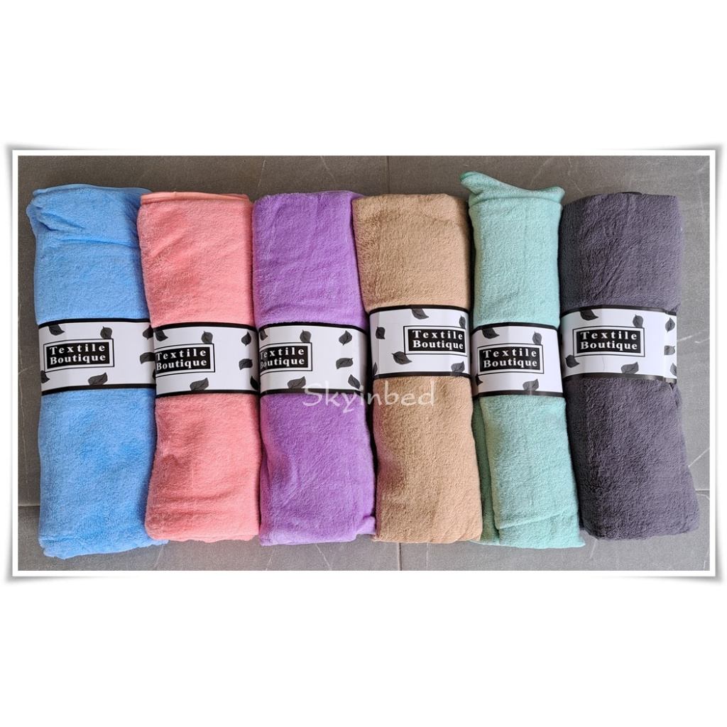 ผ้าเช็ดตัวขนแกะ [ขนาด 90x160cm][JUMBO] ผ้าขนหนู สีพื้น หนากว่า นุ่มกว่า ซับน้ำได้ดีกว่า AAA - รูปที่ 2