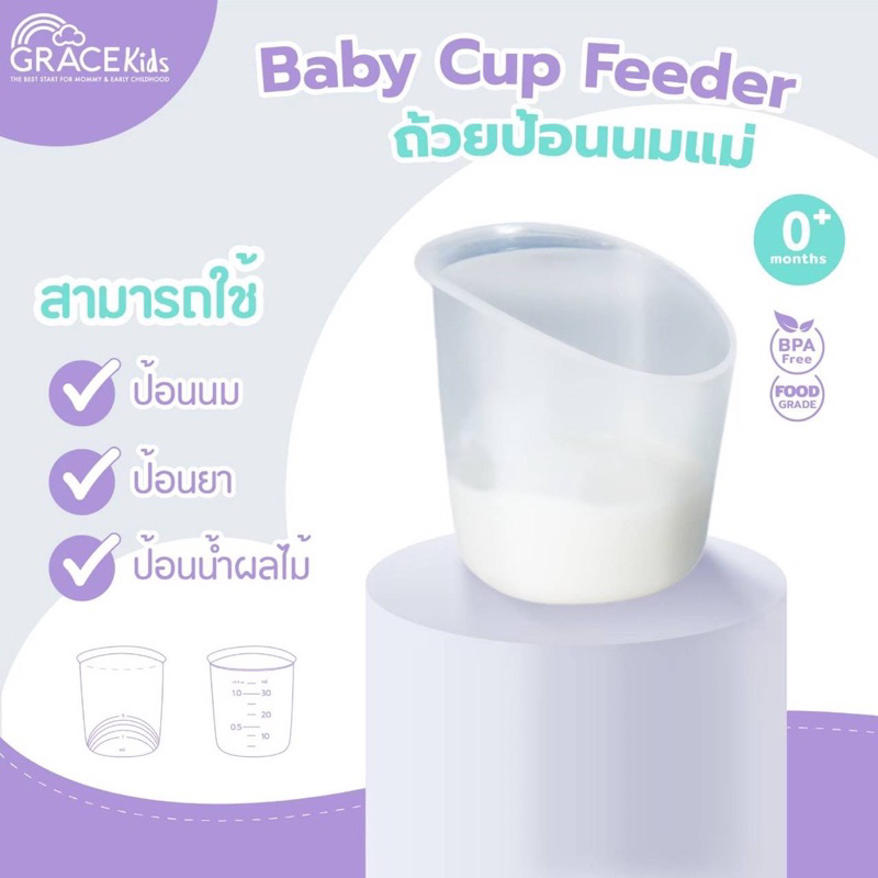 ถ้วยป้อนนม ป้อนอาหารเหลว แก้วป้อนนม Grace Kids