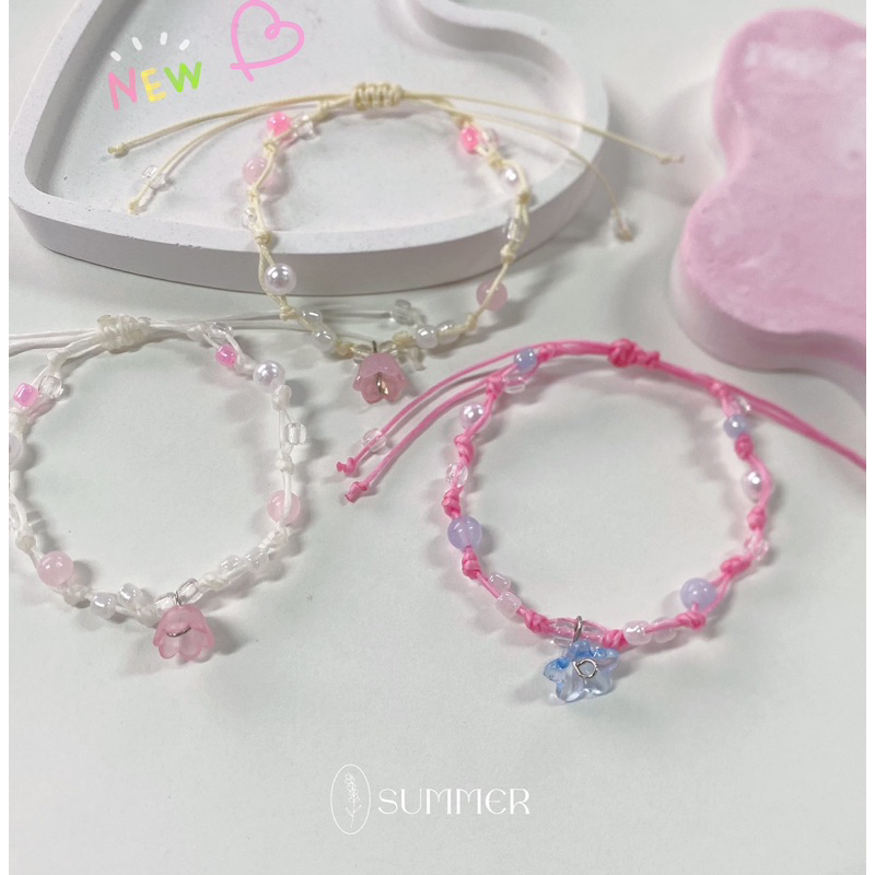 พร้อมส่ง สร้อยเชือกเทียน ถักเชือกเทียน สร้อยข้อมือเชือกเทียน