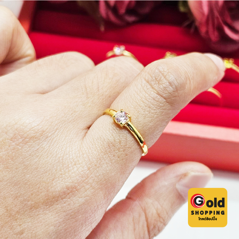 แหวนทองฝังพลอย เสริมบารมี ร่ำรวย ความรัก พลอยสีมงคล (แบบที่ 4-6) ใส่ได้ทุกโอกาส รูปถ่ายจากสินค้าจริง - รูปที่ 3