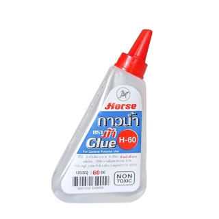 กาวน้ำ ตราม้า 60 cc. ขวดสามเหลี่ยม / กาวน้ำ ฝาไม้พาย HI-PRO 145 cc. 1 ขวด