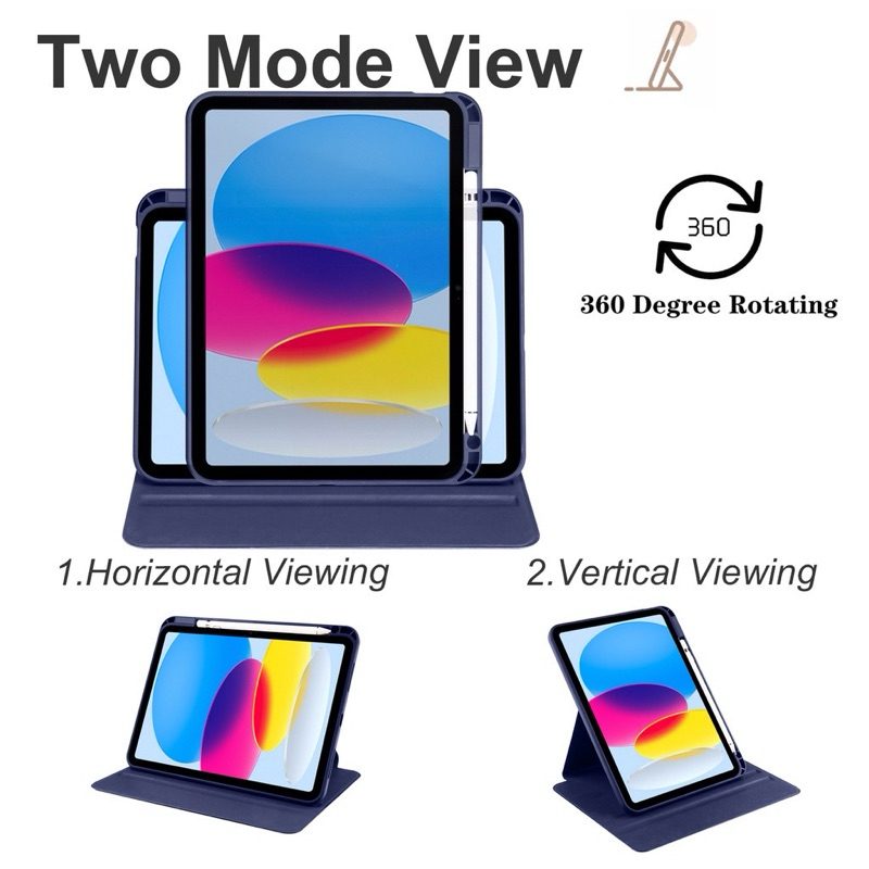 ยอดขายดีอันดับ1 ราคานี้ไม่มีอีกแล้ว เคสไอเเพด หมุนได้ 360 องศา มีช่องใส่ปากกา ใช้สำหรับ Gen 7/8/9/10/11 Air 3/4/5/6/7 - รูปที่ 5