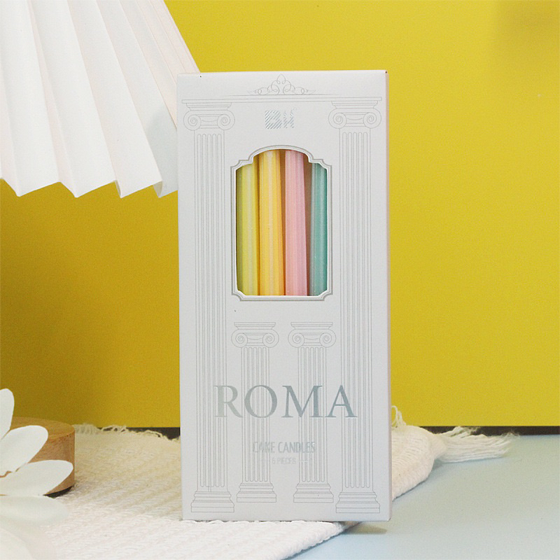 (ขายส่ง) เทียนเกลียว หนา เงาวาว เทียนวันเกิด เทียนแฟนซี ยกกล่อง  50 แพค/กล่อง (แพค 6 เล่ม) - รูปที่ 3