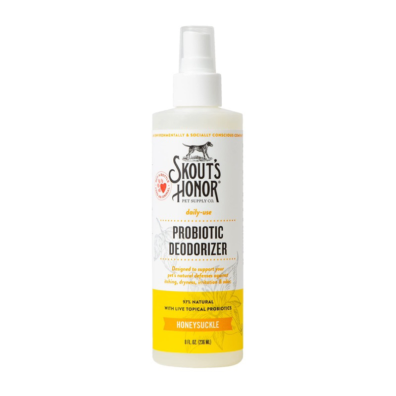 สเปรย์ดับกลิ่นตัวสุนัข Skout’s Honor Probiotic Deodorizer กลิ่น Honeysuckle ขนาด 236 ml