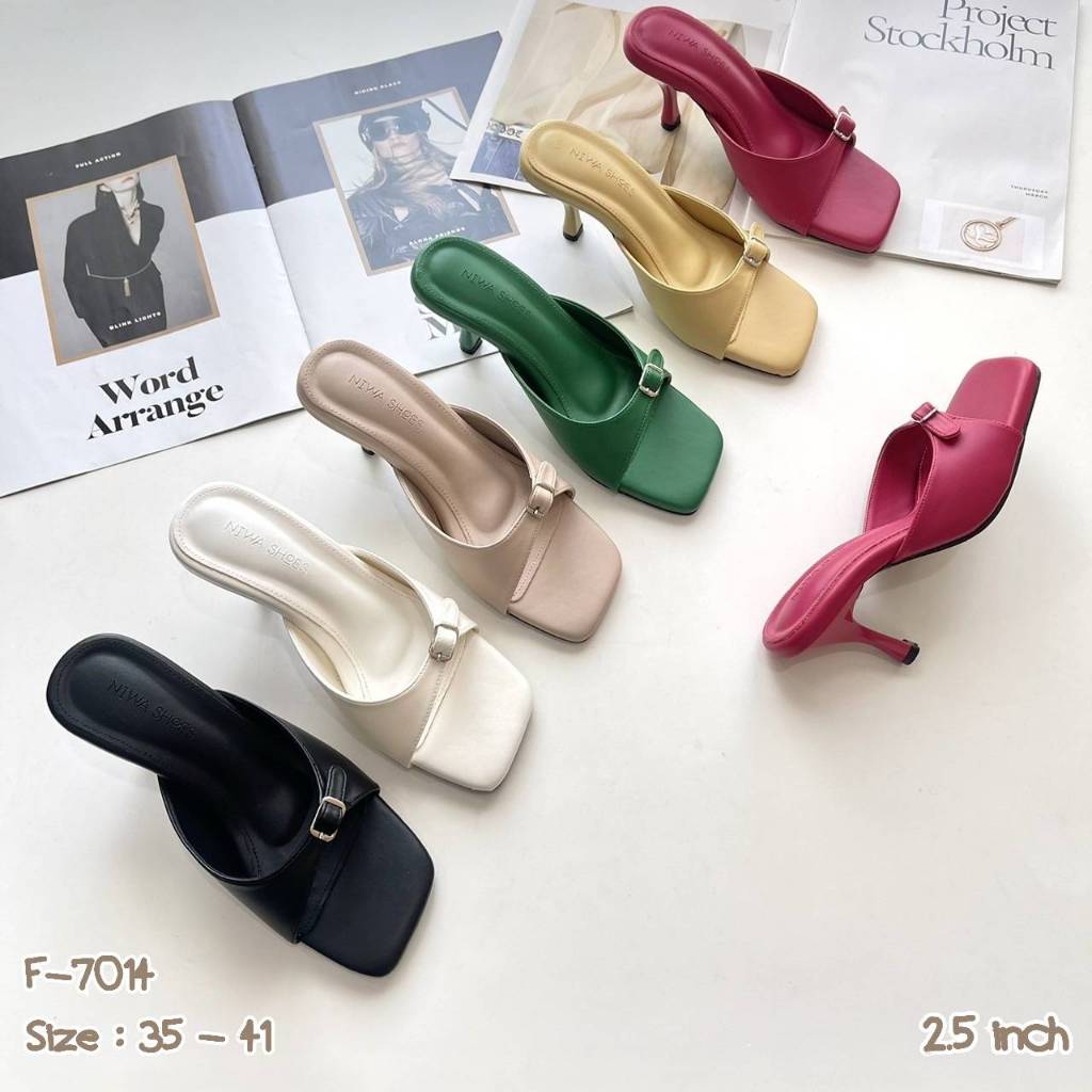 Niwa Shoes ❥รองเท้าส้นสูง  แบบใหม่แบบสับสุดๆเลยค่า❤️‍🔥 เลือกสีมาให้ลูกค้าแบบแจ่มๆเลย รหัสสินค้า F-7014