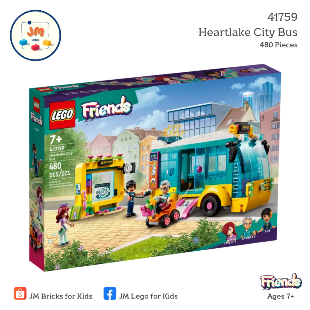LEGO Friends 41759 Heartlake City Bus (480 Pieces) สำหรับเด็กอายุ 7 ปีขึ้นไป Brick Toy ตัวต่อ เลโก้ ของเล่น ของขวัญ
