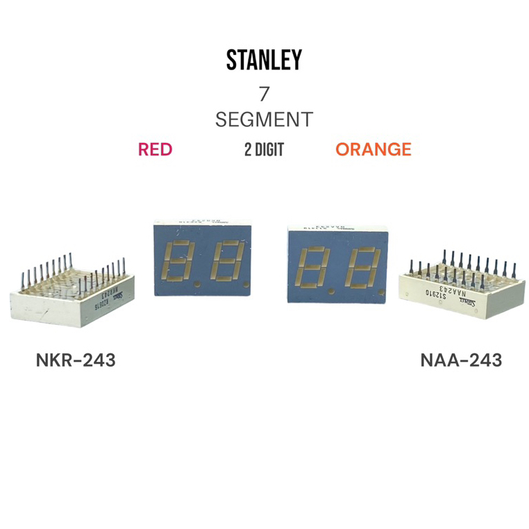 7segment 2Digit NKR243 Cathode NAA243 Anode  จอแสดงผลตัวเลข LED แถบไฟ LED Numeric Display (7 Segment
