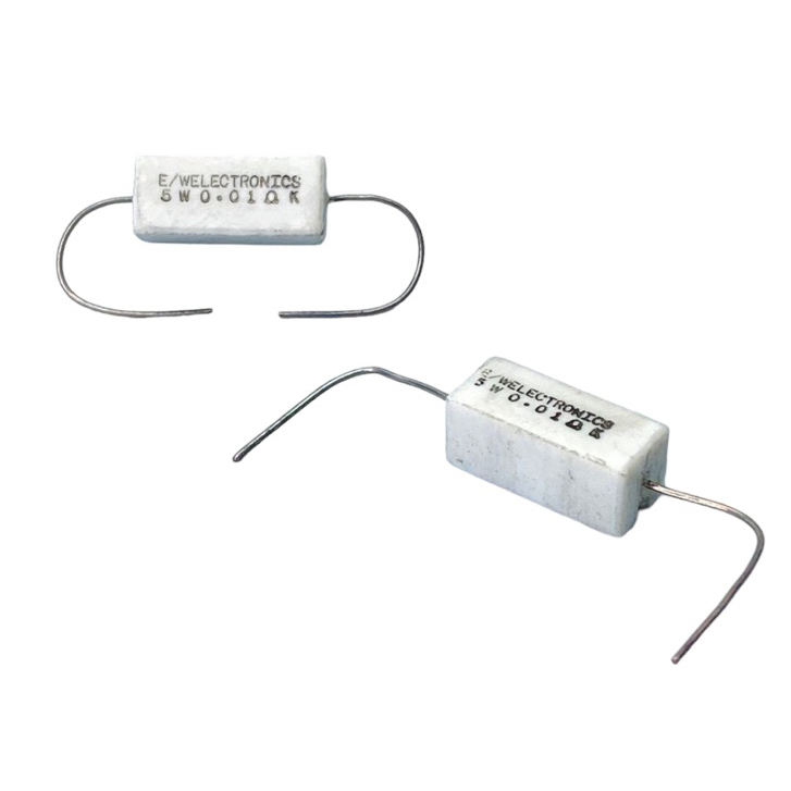 R 0.01 ohm 5W 5% Wirewound Resistor (2ชิ้น/Pcs) 0R01JF รีซิสเตอร์