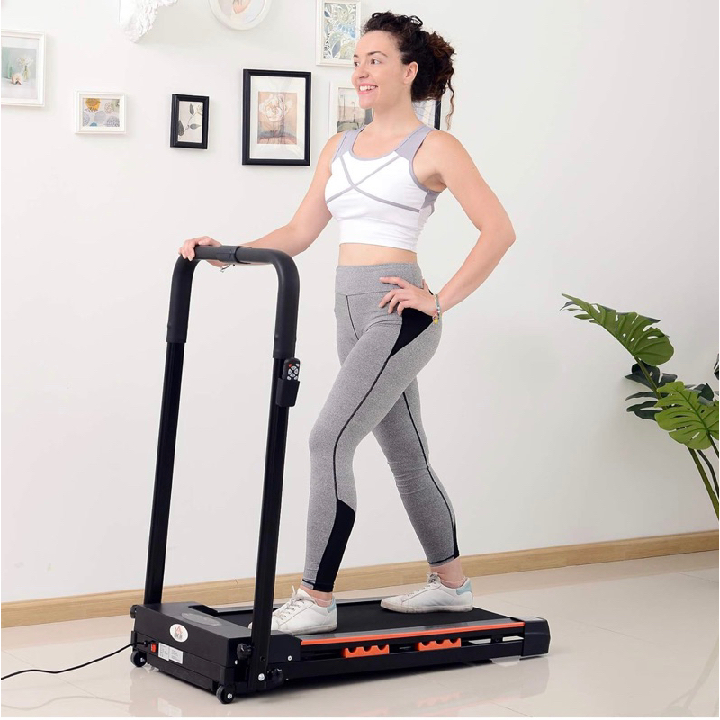 Foldable Treadmill with LCD Monitor - Black