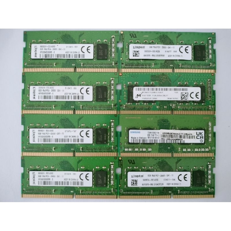 RAM DDR4 โน๊ตบุ๊ค คละแบรนด์ 8GB PC4 บัส 2400MHz  2666MHz 3200MHz (มือสองสภาพดี ทดสอบ Boot Windows ผ่านก่อนส่ง )มีประกัน