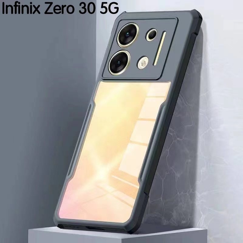 infinix Zero 30(พร้อมส่งในไทย)เคสกันกระแทกขอบสีหลังใสInfinix Zero 30 5Gตรงรุ่น